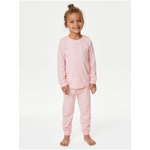 Růžové holčičí pruhované pyžamo Marks & Spencer