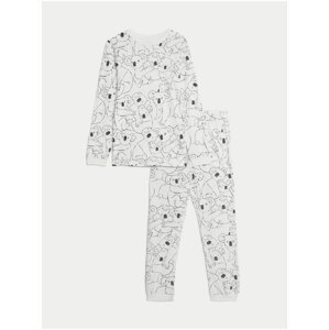 Krémové dětské pyžamo s motivem medvídka koaly Marks & Spencer