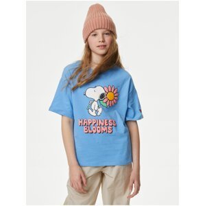 Modré holčičí tričko s potiskem Marks & Spencer Snoopy™