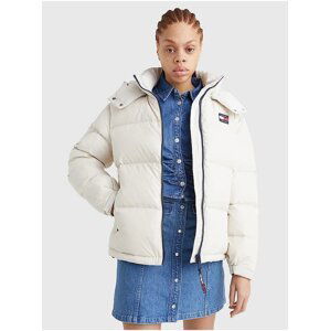 Krémová dámská prošívaná zimní bunda Tommy Jeans Alaska Puffer