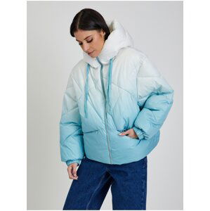 Bílo-modrá dámská zimní prošívaná bunda Tom Tailor Denim