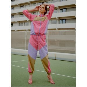 Béžovo-růžová dámská lehká šusťáková bunda The Jogg Concept