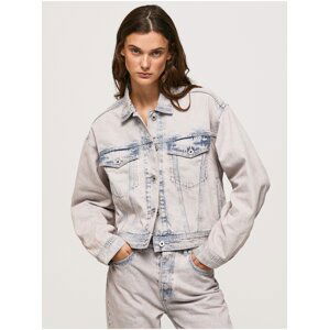 Modro-bílá dámská oversize džínová bunda Pepe Jeans Turner Rose