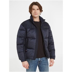 Tmavě modrá pánská zimní prošívaná bunda Tommy Hilfiger New York Monogram Puffer Jacket