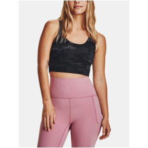 Černé sportovní crop top tílko Under Armour Meridian Fitted CropTankPrnt