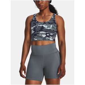 Šedé sportovní crop top tílko Under Armour Meridian Fitted CropTankPrnt