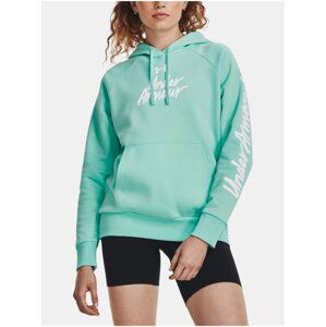 Tyrkysová mikina Under Armour UA Rival Fleece Graphic Hdy