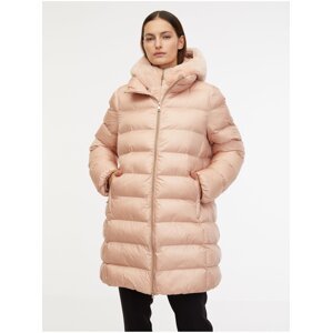 Růžový dámský prošívaný kabát Geox Desya