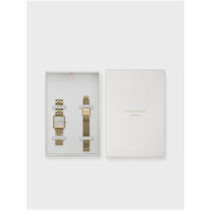 Sada dámských hodinek ve zlaté barvě Rosefield The Boxy XS + Mesh Gold Strap