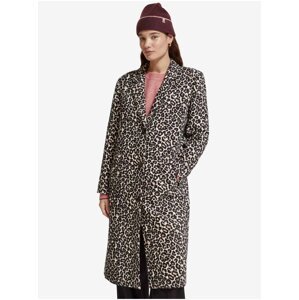 Hnědý dámský zimní kabát s leopardím vzorem Scotch & Soda