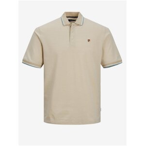 Béžové pánské polo tričko Jack & Jones Bluwin