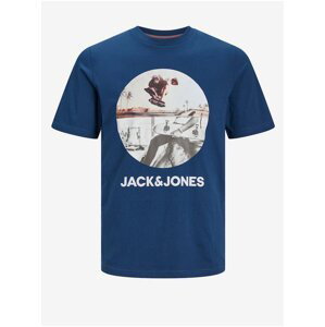 Modré pánské tričko Jack & Jones Navin