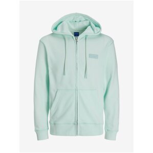 Světle zelená pánská mikina na zip s kapucí Jack & Jones Faded