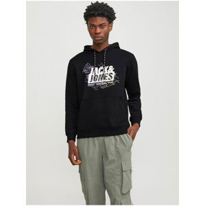 Černá pánská mikina s kapucí Jack & Jones Map