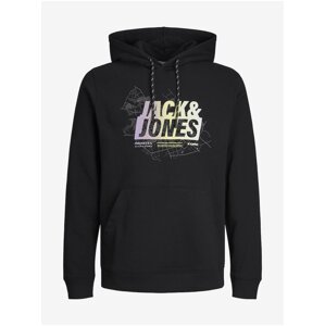 Černá pánská mikina s kapucí Jack & Jones Map