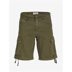 Khaki pánské cargo kraťasy Jack & Jones Cole