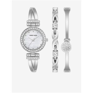 Sada hodinek a náramků ve stříbrné barvě Anne Klein
