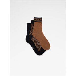 Sada tří pánských ponožek v hnědé a černé barvě ALDO Deranna