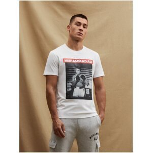 Bílé pánské tričko Celio Muhammad Ali
