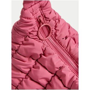 Nylonová prošívaná kabelka přes rameno Marks & Spencer růžová