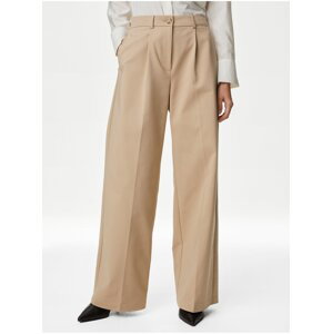 Béžové dámské široké kalhoty Marks & Spencer