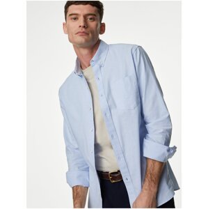 Košile Oxford s vysokým podílem bavlny Marks & Spencer modrá