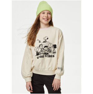 Mikina Snoopy™ a vysokým podílem bavlny (6–16 let) Marks & Spencer smetanová