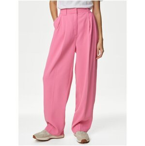 Růžové dámské široké kalhoty Marks & Spencer