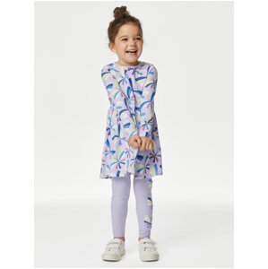 Světle fialové holčičí šaty s motýlím motivem Marks & Spencer