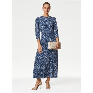 Modré dámské květované šaty Marks & Spencer