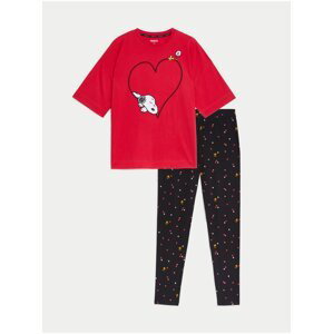 Pyžamová souprava Snoopy™ s vysokým podílem bavlny Marks & Spencer červená