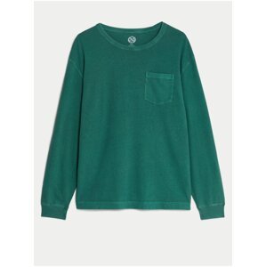 Tričko z čisté bavlny, volný střih Marks & Spencer zelená