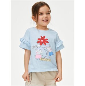 Tričko s motivem Prasátko Peppa™, z čisté bavlny (2–8 let) Marks & Spencer modrá
