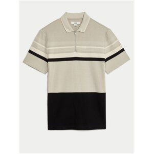 Černo-béžové pánské polo tričko Marks & Spencer