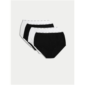Sada čtyř dámských kalhotek v černé a bílé barvě Marks & Spencer Cool Comfort™