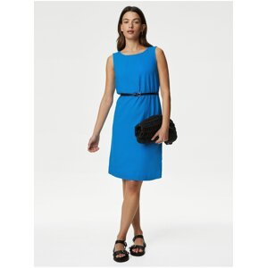 Modré dámské lněné šaty Marks & Spencer