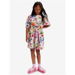 Fialovo-krémové holčičí květované šaty Desigual Akira
