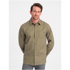 Zelená pánská svrchní košile Ombre Clothing