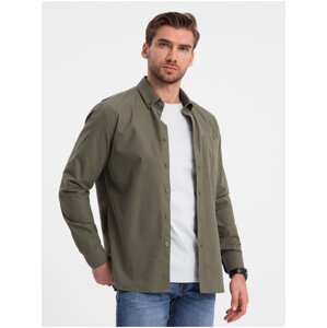 Khaki pánská košile Ombre Clothing