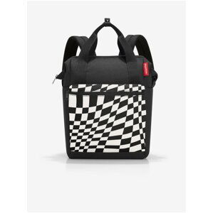 Bílo-černý vzorovaný batoh a taška 2v1 Reisenthel Allrounder R Op-Art