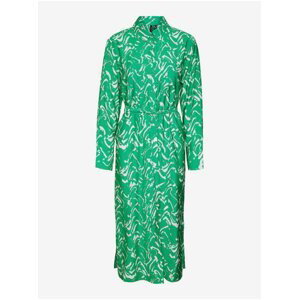 Zelené dámské vzorované košilové midišaty Vero Moda Cia