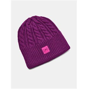 Tmavě fialová čepice Under Armour Halftime Cable Knit Beanie