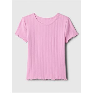 Růžové holčičí žebrované tričko GAP