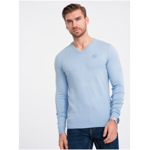 Světle modrý pánský svetr Ombre Clothing