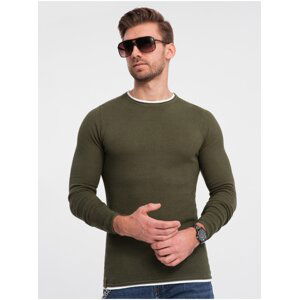 Khaki pánský svetr Ombre Clothing