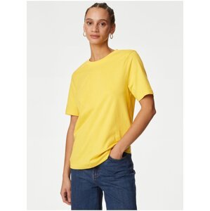 Žluté dámské basic tričko Marks & Spencer