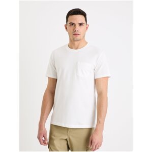 Bílé pánské basic tričko Celio Gepik