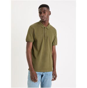 Khaki pánské basic polo tričko Celio Teone