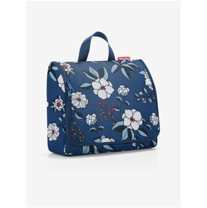 Modrá dámská květovaná kosmetická taška Reisenthel Toiletbag XL Garden Blue