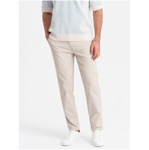 Krémové pánské slim fit chino kalhoty Ombre Clothing